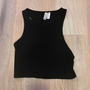 Black crop tank top
